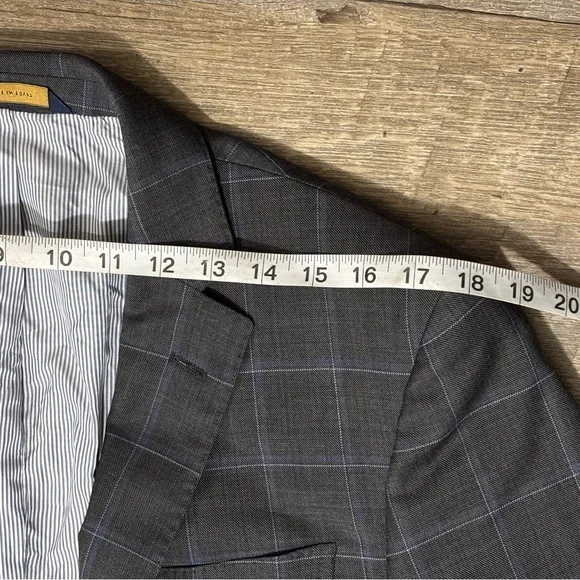BROOKS BROTHERS Explorer Regent Fit Blazer 40L Gray Plaid Two Button Window Pane - Picture 9 of 11